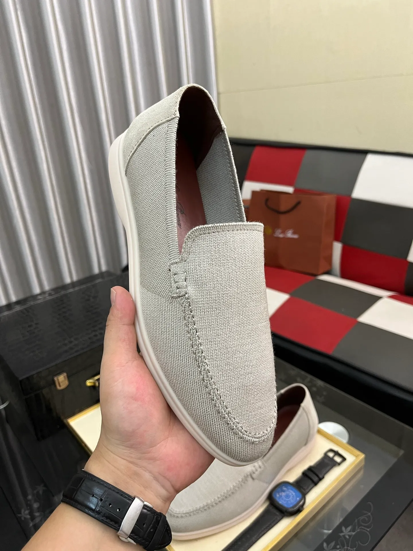 Men's men's shoes💰420⌚️⌚️Loro*Piana pure original 2025 soft and comfortable LP deerskin flat-soled casual star's same style slip-on Loaf men's shoes, size: 38-446️⃣colors available